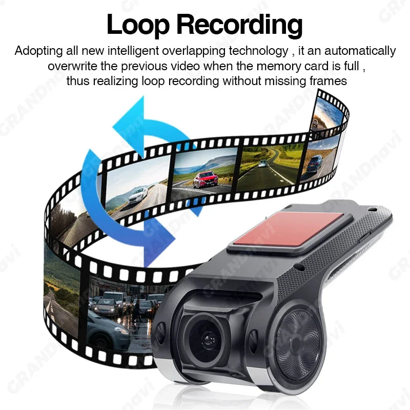 HD DVR Dash Cam ADAS 720P Video USB TF Card 16G/32G Auto Recorder for Android Car Multimedia Player DVD Voice Alarm