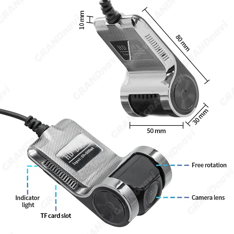 HD DVR Dash Cam ADAS 720P Video USB TF Card 16G/32G Auto Recorder for Android Car Multimedia Player DVD Voice Alarm