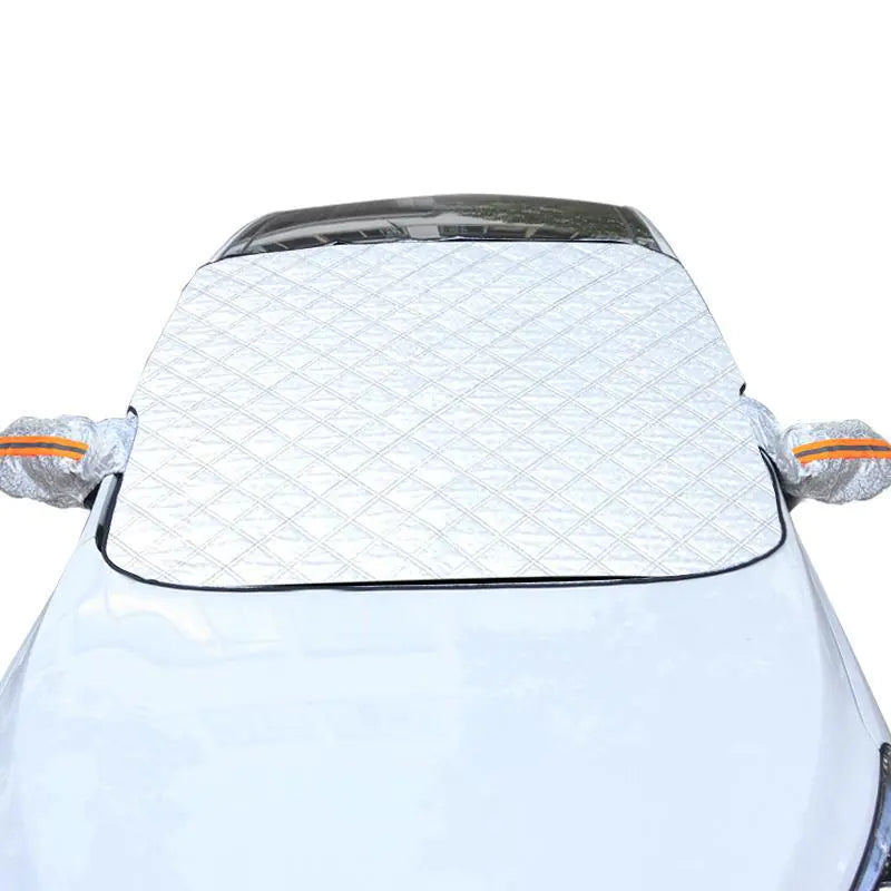Magnetic Snow Cover for Windshield with Reflective Strips